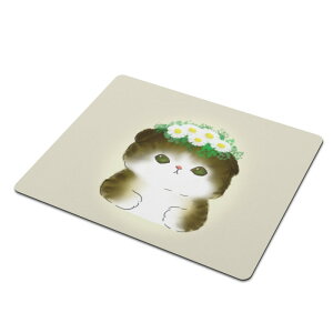 お得なクーポン 送料無料 花冠のねこ(マウスマット) マウスマット ユニセックス アクセサリー 全て 猫 ねこ ネコ 花 冠 癒し かわいい キレイ さとみん。 ★★★