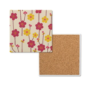 お得なクーポン 送料無料 梅の花(セラミックコースター) セラミックコースター ユニセックス アクセサリー 全て かわいい 花 梅 梅の花 松浦はれ ★★★