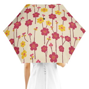 お得なクーポン 送料無料 梅の花(折り畳み傘 外面デザイン) 折り畳み傘 外面デザイン ユニセックス アクセサリー 全て かわいい 花 梅 梅の花 松浦はれ ★★★