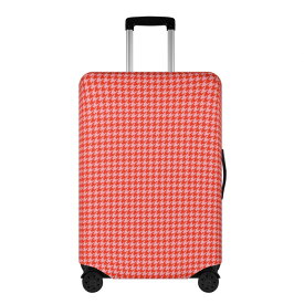 送料無料 スーツケースカバー キャリーバッグ ラゲッジカバー トランク 旅行用品 トラベル S M L XL サイズ おしゃれ プレゼント ギフト cut 千鳥格子 レッド&ピンク