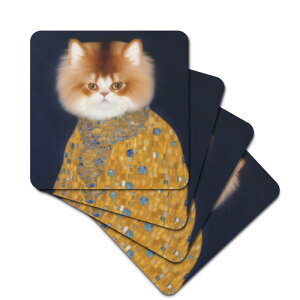 お得なクーポン 送料無料 猫の肖像画 D(ラバーコースター) ラバーコースター ユニセックス アクセサリー 動物 アート 絵画 猫 ねこ 油絵 個性的 生き物 肖像画 美術 ぶさかわ ぶさ可愛い
