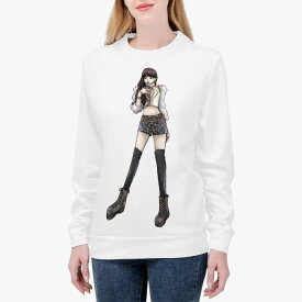 お得なクーポン 送料無料 スウェット レディース おしゃれ 大きいサイズ ルームウェア オーバーサイズ プルオーバー 丸首 着心地抜群 丸洗いOK 8サイズ eduard´s illusions girl sweater design