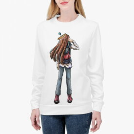 お得なクーポン 送料無料 スウェット レディース おしゃれ 大きいサイズ ルームウェア オーバーサイズ プルオーバー 丸首 着心地抜群 丸洗いOK 8サイズ eduard´s illusions girl sweater design