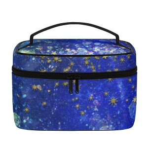 お得なクーポン 送料無料 星舞夜(レザーコスメバッグ) レザーコスメバッグ ユニセックス バッグ アート ブルー 青 空 流星 綺麗 星 宇宙 幻想的 物語 スター 舞う 想い ストーリー