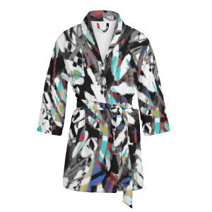 お得なクーポン 送料無料 725#11(レディースバスローブ) レディースバスローブ レディース アート カラフル 抽象 ユニーク 個性的 スタイリッシュ お洒落 ミマキボクカ ★★★