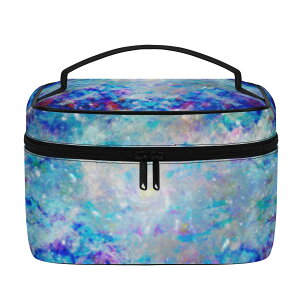 お得なクーポン 送料無料 Botanical Universe(レザーコスメバッグ) レザーコスメバッグ ユニセックス バッグ アート グリーン ブルー ボタニカル 植物 自然 綺麗 星 宇宙 ユニーク 個性的