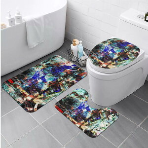お得なクーポン 送料無料 725#56(トイレマットセット) トイレマットセット ユニセックス ホームデコレーション アート クール カラフル 綺麗 抽象 ユニーク 個性的 スタイリッシュ お洒落