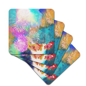 お得なクーポン 送料無料 夏の夜を遊泳 ラバーコースター ユニセックス アクセサリー 夜 夏 金魚 Flower 祭り 詩一