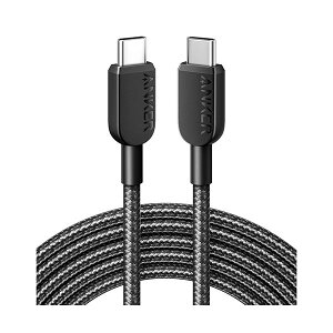 �A���J�[�W���p�� ANKER 310 ���ϋv�i�C���� USB-C��USB-C�P�[�u�� 3.0m �u���b�N A81E7011 1�{
