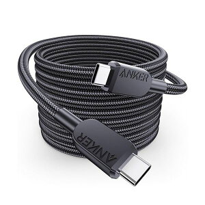 �A���J�[�W���p�� ANKER USB-C��USB-C �P�[�u���i���ϋv�i�C�����j 3.0m �u���b�N A81C7011 1�{
