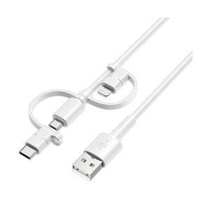�n�C�f�B�X�N3in1�P�[�u�� 1m �z���C�g �����[�d2.4A�Ή� HD-3IN1MLC1WH 1�{