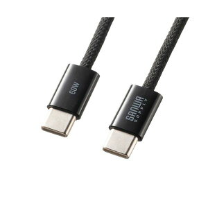 �T�����T�v���C USB Type-C�V���R�����b�V���P�[�u���iPD60W�j �u���b�N 1m KU-CCP60SM10BK 1�{