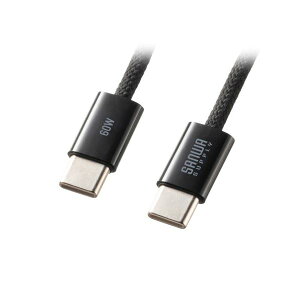 �T�����T�v���C USB Type-C�V���R�����b�V���P�[�u�� PD60W �u���b�N 1m KU-CCP60SM10BK