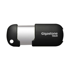 �i�܂Ƃ߁j GigastoneUSB2.0�t���b�V�������� �X���C�h�� 16GB �u���b�N�^�V���o�[ GJU216GSLJ 1�� �y×2�Z�b�g�z