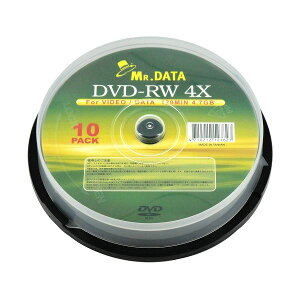 �i�܂Ƃ߁j ���C������ DVD-RW 4.7GB 10���X�s���h�� �f�[�^�p 4�{���Ή� ���[�J�[���[�x�� MR.DATA-DVD-RW47-4X10PS �y×5�Z�b�g�z