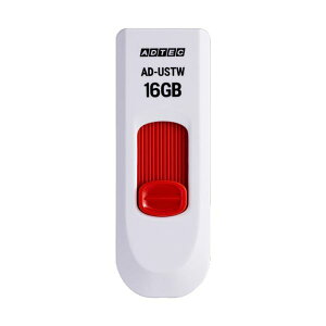�A�h�e�b�N USB2.0�X���C�h���t���b�V�������� 16GB �z���C�g/���b�h AD-USTW16G-U2R 1�Z�b�g(10��)