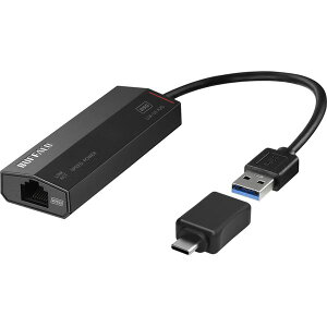 �o�b�t�@���[ 2.5GbE�Ή� USB LAN�A�_�v�^�[ Type-A to C�ϊ��R�l�N�^�t�� LUA-U3-A2G/C