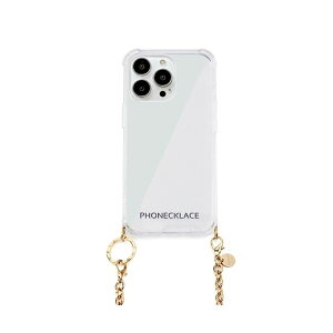 PHONECKLACE �`�F�[���V�����_�[�X�g���b�v�t���N���A�P�[�X for iPhone 13 Pro �S�[���h PN21602i13PGD