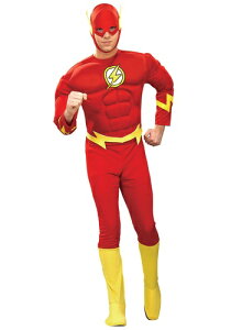 デラックス 大人用 Flash コスチューム ハロウィン メンズ コスプレ 衣装 男性 仮装 男性用 イベント パーティ ハロウィーン 学芸会