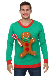 3D Gingerbread Man Ugly Christmas Sweater ハロウィン メンズ コスプレ 衣装 男性 仮装 男性用 イベント パーティ ハロウィーン 学芸会