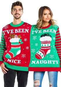Tipsy Elves Naughty and Nice Two Person Ugly Christmas Sweater nEB Y RXv ߑ j  jp Cxg p[eB nEB[ w|