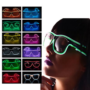 ネオン ワイヤー パーティ クラブ イベント用【音に反応する!! 】LED サウンドアクティブ搭載 EL ワイヤーサングラス