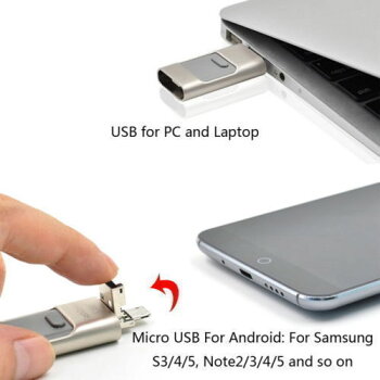 64GBフラッシュメモリUSBメモリLightningライトニングmicroUSBマイクロUSBAndroidアンドロイドiphoneアイフォン対応3色スマホPCバックアップ