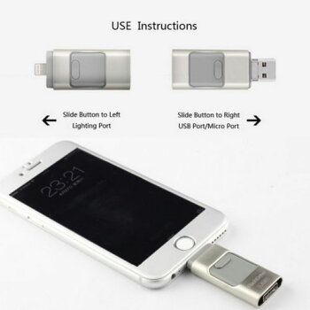 64GBフラッシュメモリUSBメモリLightningライトニングmicroUSBマイクロUSBAndroidアンドロイドiphoneアイフォン対応3色スマホPCバックアップ