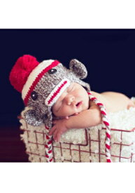赤ちゃん 新生児 Double Stitch Sock Monkey 帽子 ハット クリスマス ハロウィン コスプレ 衣装 仮装 小道具 おもしろい イベント パーティ ハロウィーン 学芸会
