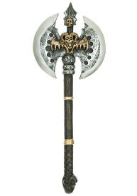 Warlock Double Bladed Axe ハロウィン コスプレ 衣装 仮装 小道具 おもしろい イベント パーティ ハロウィーン 学芸会