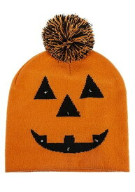 Light Up Jack-O-Lantern Knit Cap w/ Pompom ハロウィン コスプレ 衣装 仮装 小道具 おもしろい イベント パーティ ハロウィーン 学芸会