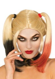 Women's デラックス Harley Quinn ウィッグ ハロウィン コスプレ 衣装 仮装 小道具 おもしろい イベント パーティ ハロウィーン 学芸会