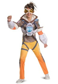 Girls Overwatch Tracer デラックス コスチューム ハロウィン 子ども コスプレ 衣装 仮装 こども イベント 子ども パーティ ハロウィーン 学芸会