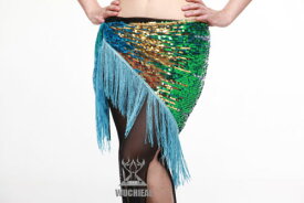 ベリーダンス 衣装 ヒップスカーフ ベルト Gradient Sequin Fringe Tassels 5 カラー コスチューム ダンス 衣装 発表会