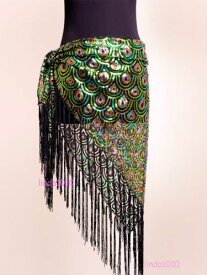 ベリーダンス 衣装 Peacock ヒップスカーフ Tribal Fringe Tassel ベルト 4 カラー コスチューム ダンス 衣装 発表会
