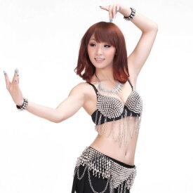 ベリーダンス 衣装 5 セット ブラ & ベルト & ネックレス & ブレスレットs 32-34B/C コスチューム ダンス 衣装 発表会