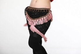 ベリーダンス 衣装 ヒップスカーフ Tribal Fringe Tassel ベルト Pink colour コスチューム ダンス 衣装 発表会