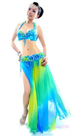 ベリーダンス 衣装 2 セット ブラ&ベルト 34B/C 36B/C 38B/C 7 カラー コスチューム ダンス 衣装 発表会
