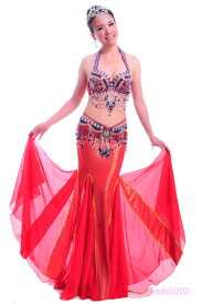 ベリーダンス 衣装 2 セット ブラ&ベルト 34B/C 36B/C 38B/C 10 カラー コスチューム ダンス 衣装 発表会