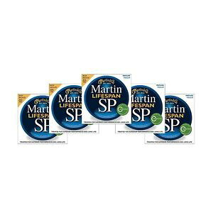 }[` Martin SP 6200 80/20 Bronze Lifespan Coated Acoustic Strings Medium Regular 5 PK