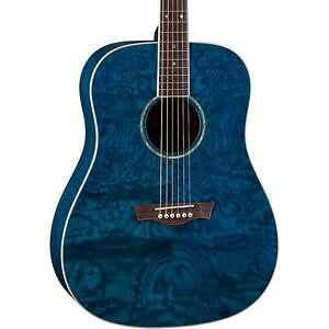 fB[ Dean AXS Dread Quilt Acoustic Guitar Trans Blue