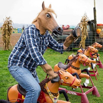 超リアル!!馬マスクコスプレハロウィンひづめグローブ付きかぶりものお面動物アニマルうまサラブレッド仮面パーティーハロウィン仮装なりきりマスクウマイベント宴会変装パーティーグッズバンビーノダンソン