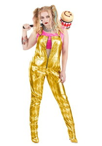 大きいサイズ Harley Quinn Gold Overalls コスチューム for Women ハロウィン レディース コスプレ 衣装 女性 仮装 女性用 イベント パーティ ハロウィーン 学芸会