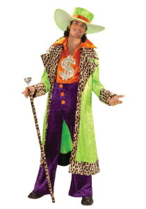 Big Daddy Pimp コスチューム for 大人用s クリスマス ハロウィン メンズ コスプレ 衣装 男性 仮装 男性用 イベント パーティ ハロウィーン 学芸会