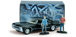 Greenlight Supernatural Impala with Sam & Dean Figures 1/64 スケール | ダイキャストカー ダイキャスト 車のおもちゃ 車 おもちゃ コレクション ミニチュア ダイカスト モデルカー ミニカー アメ車 ギフト