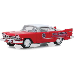Greenlight 1957 Plymouth プリムス Savoy - Red Crown 1/64 スケール | ダイキャストカー ダイキャスト 車のおもちゃ 車 おもちゃ コレクション ミニチュア ダイカスト モデルカー ミニカー アメ車 ギフト