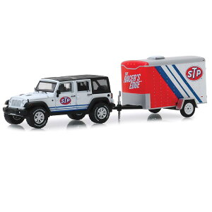 Greenlight 2015 Jeep ジープ Wrangler Unlimited & STP Trailer 1/64 スケール | ダイキャストカー ダイキャスト 車のおもちゃ 車 おもちゃ コレクション ミニチュア ダイカスト モデルカー ミニカー アメ車