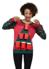 ＼1日☆全品P5倍／Tipsy Elves Women's Beer Pong Ugly Christmas Sweater クリスマス ハロウィン レディース コスプレ 衣装 女性 仮装 女性用 イベント パーティ ハロウィーン 学芸会