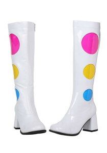 Women's �z���C�g Polka Dot Gogo �u�[�c | �R�X�v�� �ߑ� ���� ������ �������낢 �C�x���g �p�[�e�B ���\�� �f�R���[�V���� ���{�� �A�N�Z�T���[ �����Y ���f�B�[�X �q�� ������� ���킢�� �M�t�g