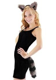 Raccoon Ears and Tail Set | コスプレ 衣装 仮装 小道具 おもしろい イベント パーティ 発表会 デコレーション リボン アクセサリー メンズ レディース 子供 おしゃれ かわいい ギフト プレゼント